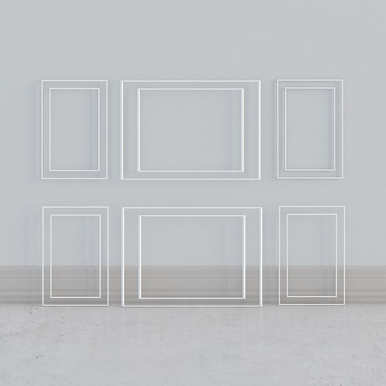 Elegant Minimalist Wall Panels 3D model for Creative Spaces