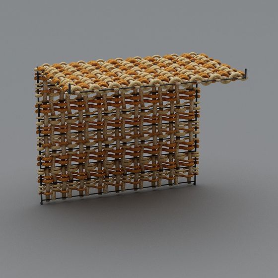 Woven House 3D model in Low-Poly Style