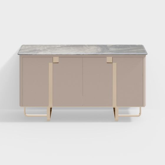 Elegant Marble Sideboard 3D model