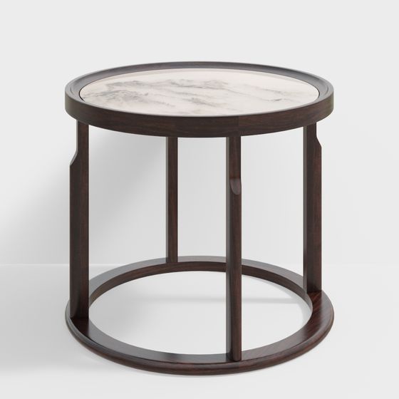 Elegant Low-Poly Round Table 3D model