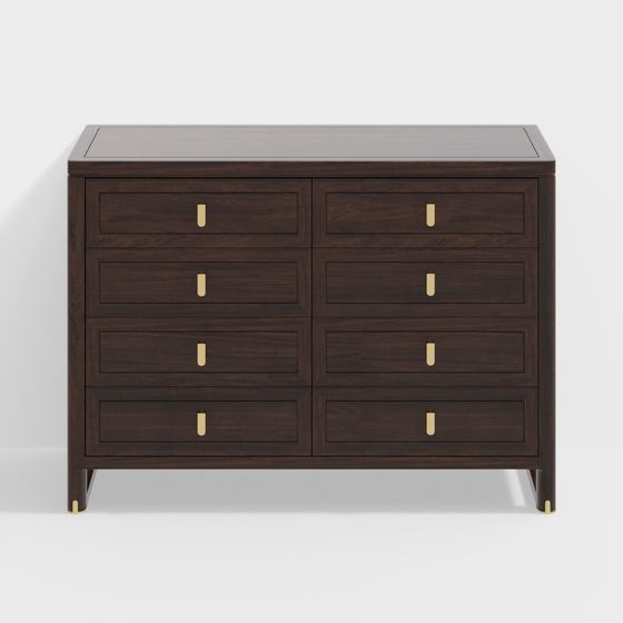 Elegant Six-Drawer Cabinet 3D model