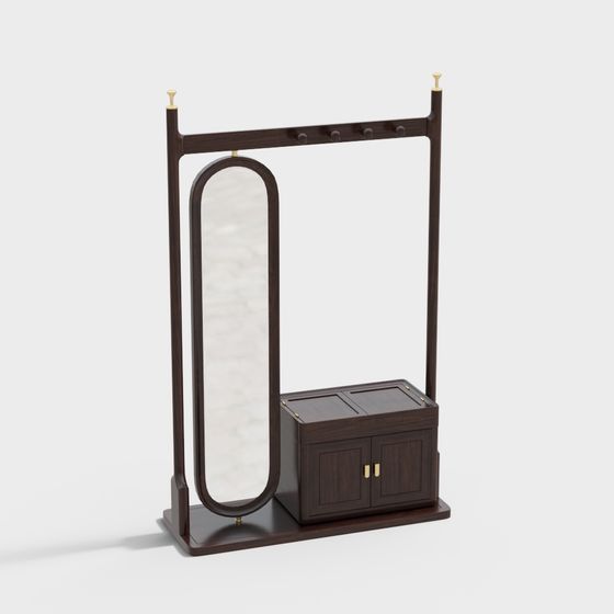 Elegant Hat Rack 3D model for Modern Interiors