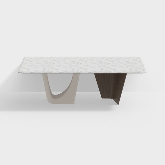 Stylish Marble Table 3D model for Modern Interiors