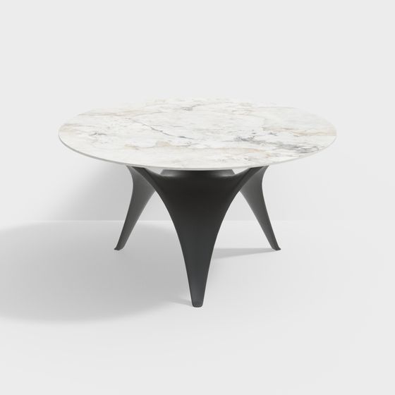 Stylish Marble Round Table 3D model for Creative Spaces
