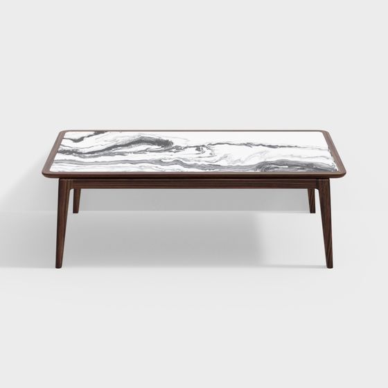 Stylish Low-Poly Coffee Table 3D model for Modern Interiors