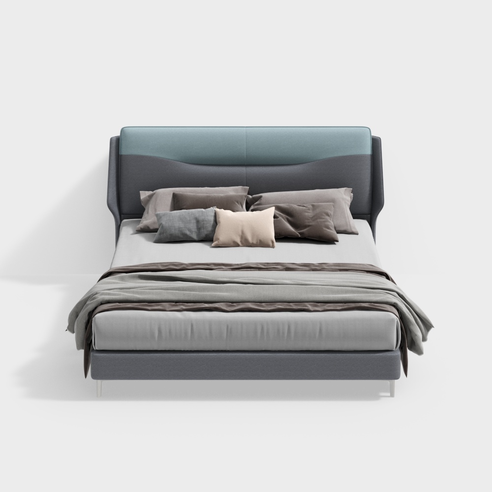 Elegant 3D Bed Model for Modern Interiors