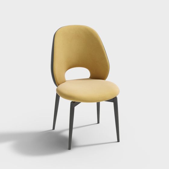 Streamlined Dining Chair 3D model