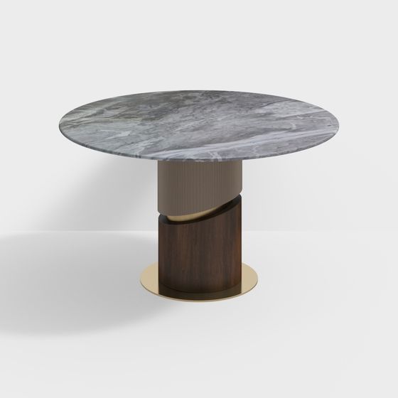 Stylish Low-Poly Round Table 3D model for Modern Interiors