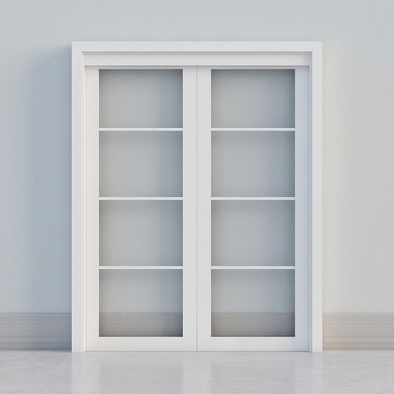 Stylish Glass Sliding Door 3D model for Creative Spaces