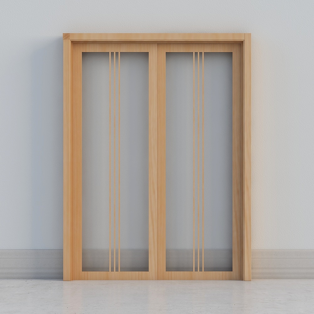 doppia porta finestra giapponese in legno chiaro