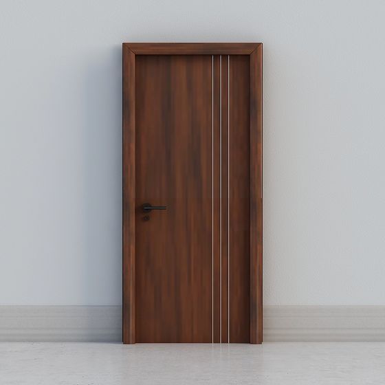 Modern Walnut Door 3D model