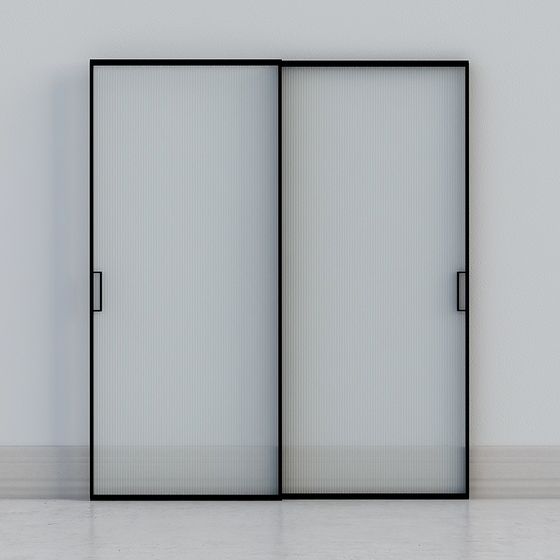 Chic Black Art Deco Sliding Door 3D Model