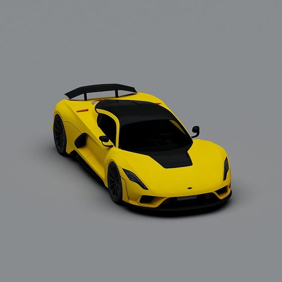 Velocity Wing 3D model - Vibrant Yellow Sports Car