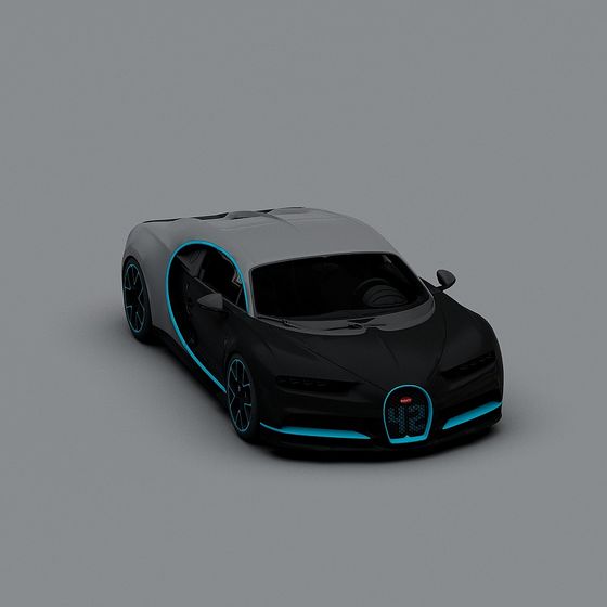 疾风之子 3D Model - Black Sports Car