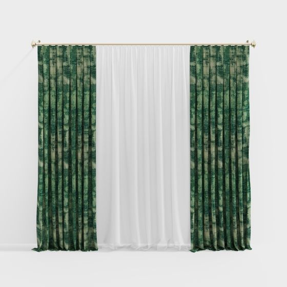 Low Poly Forest Curtain 3D Model