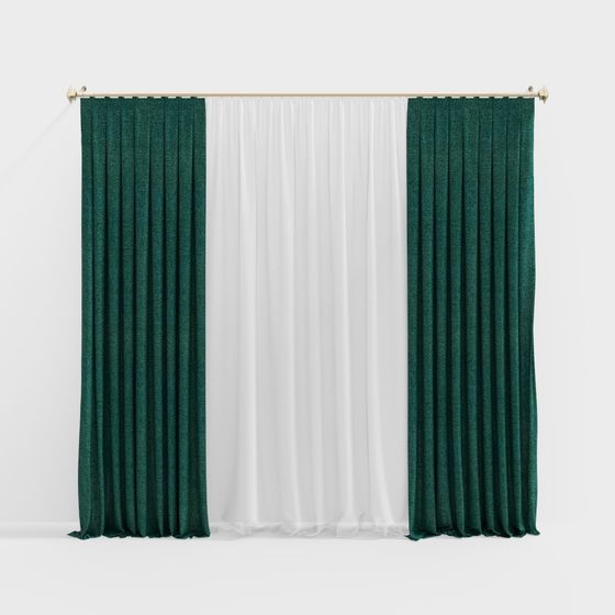 Stylish Low-Poly Curtain 3D Model for Modern Interiors