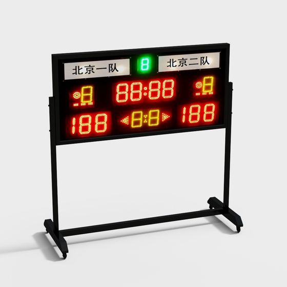 Vibrant Electronic Scoreboard 3D model for Sports