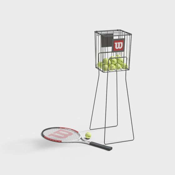 Low-Poly High-Detail Tennis Training Equipment 3D model