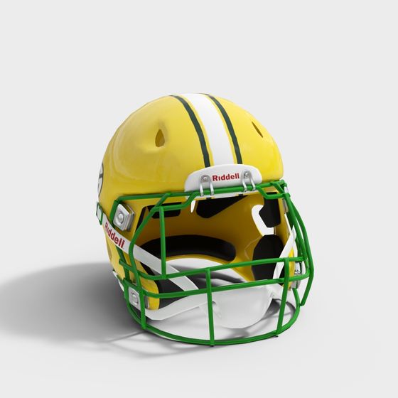 Vibrant American Football Helmet 3D model