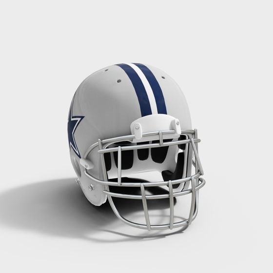 Stylish Low-Poly Football Helmet 3D model