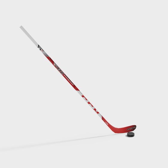 Low-Poly Hockey Stick and Puck 3D Model for Sports Projects