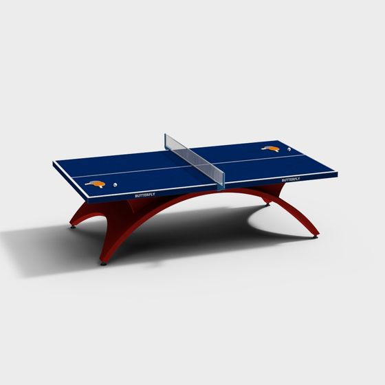 Vibrant 3D Model of a Table Tennis Table