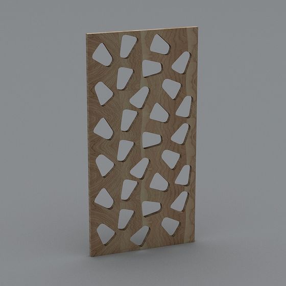 Wood Grain Hollowed Panel Low-Poly 3D Model for Creative Projects