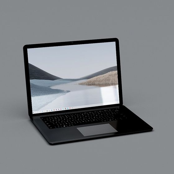 Realistic Low-Poly Laptop 3D Model Design