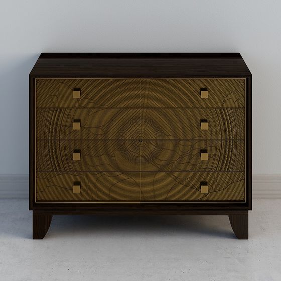 Artistic Wooden Cabinet 3D model