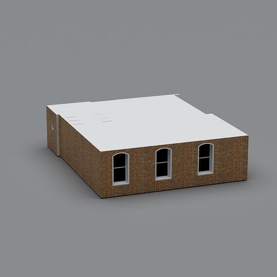 Charming Low-Poly Brick House 3D model