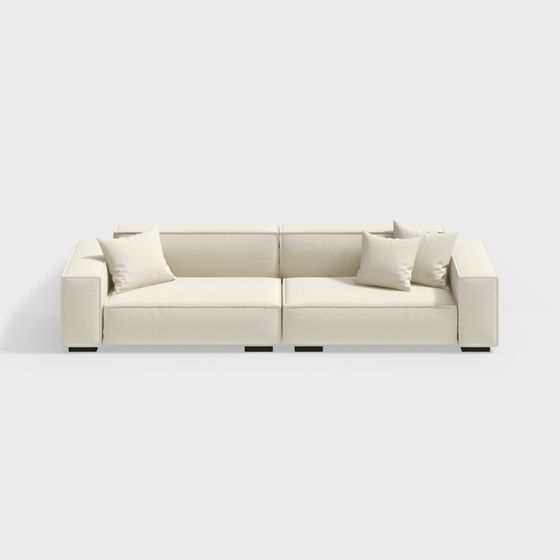 Elegant Low-Polygon Sofa 3D model for Modern Spaces
