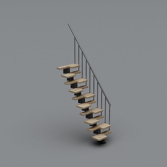 Minimalist Low-Polygon Staircase 3D model