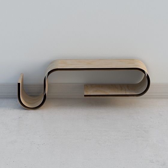 Sleek Curved Side Table 3D Model Design