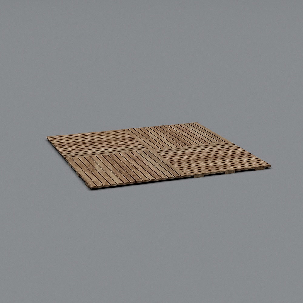 Realistic Wooden Deck Tiles 3D model