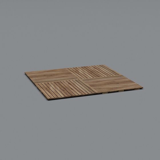 Realistic Wooden Deck Tiles 3D model