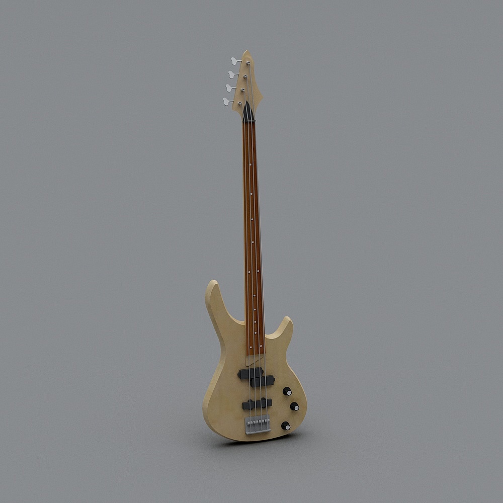 Vintage-Inspired Low-Poly Guitar 3D model