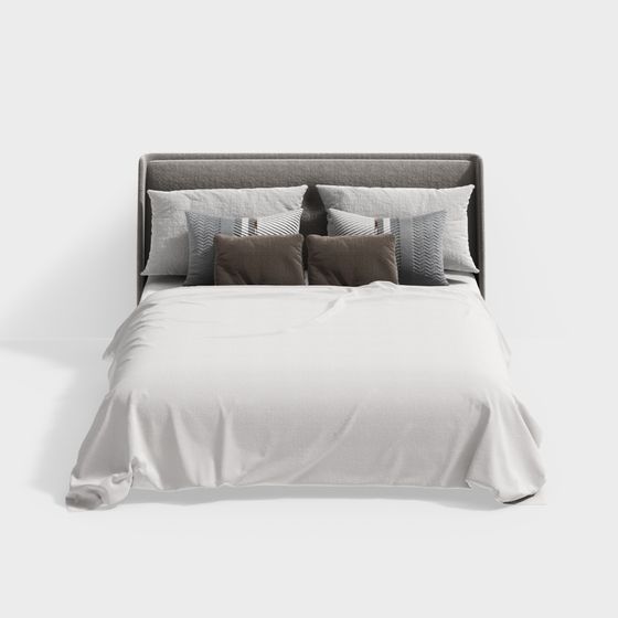 Stylish Minimalist Headboard 3D model for Cozy Spaces