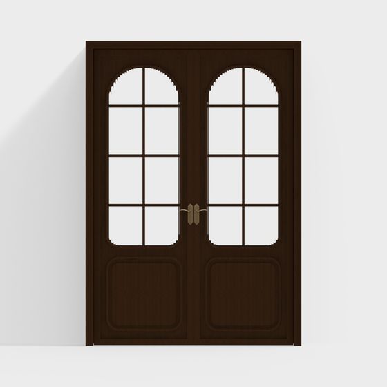 Vintage Double Door 3D model with Classical Charm