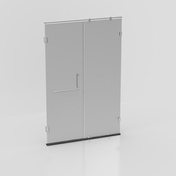 Sleek Glass Sliding Door 3D model for Modern Spaces