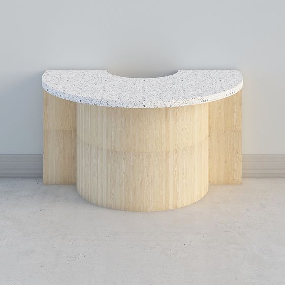 Elegant Half-Round Reception Desk 3D model