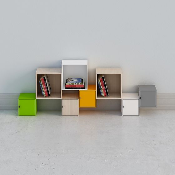 Color Cube Bookshelf 3D model