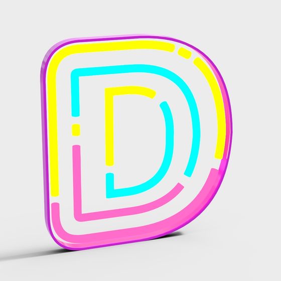 Stylish Neon Sign 3D Model for Designers and Developers