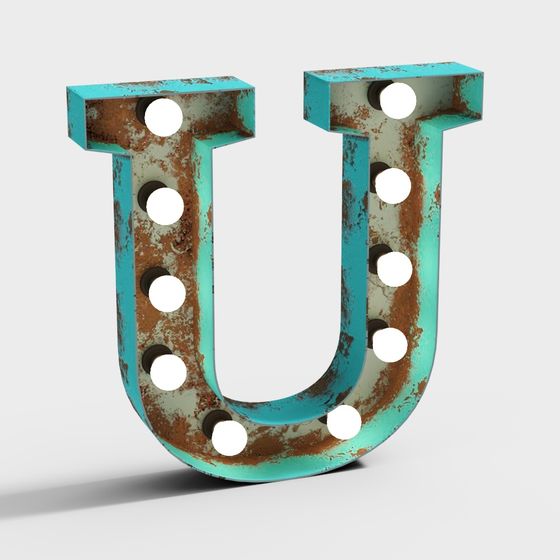 工業風格文字 U