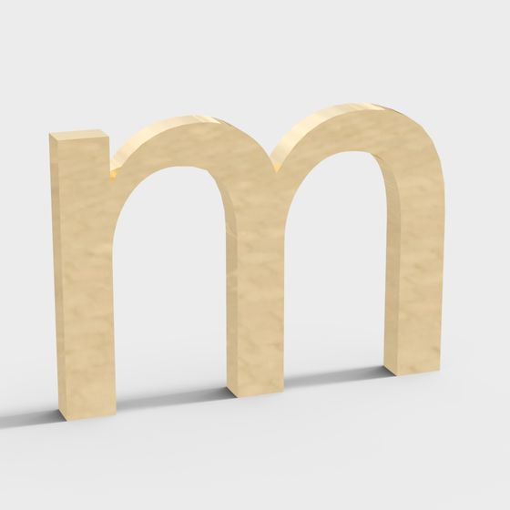 Stylish 3D Model of Letter 'M'