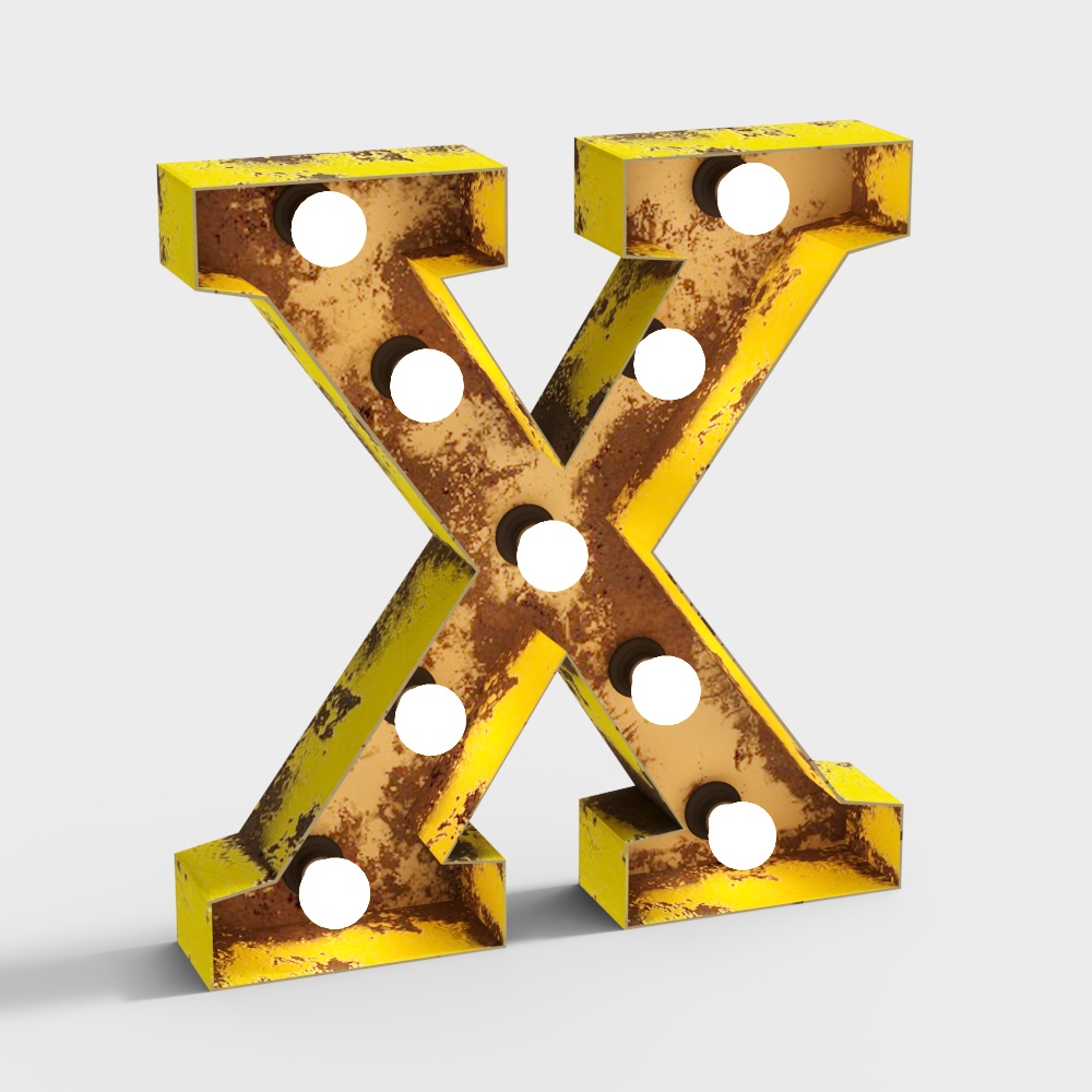 工業風格文字 X