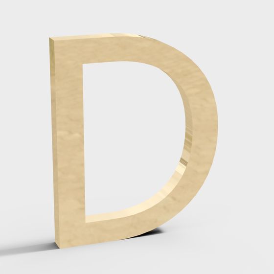 3D Letter D Low Poly Model 3D model