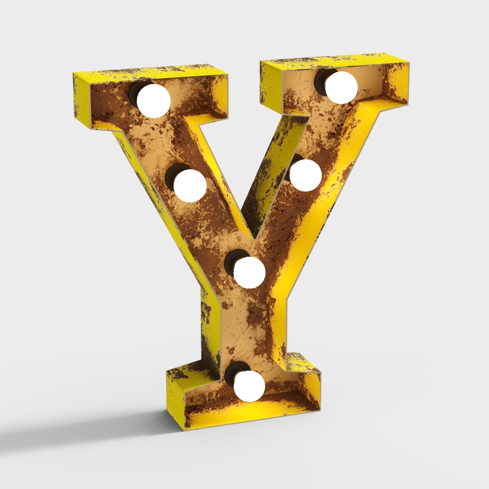 Industrial style text Y