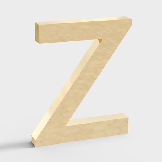 Unique Low-Poly 'Z' Letter 3D model for Creative Projects