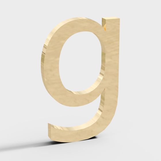 Elegant Golden G 3D Model for Creative Projects