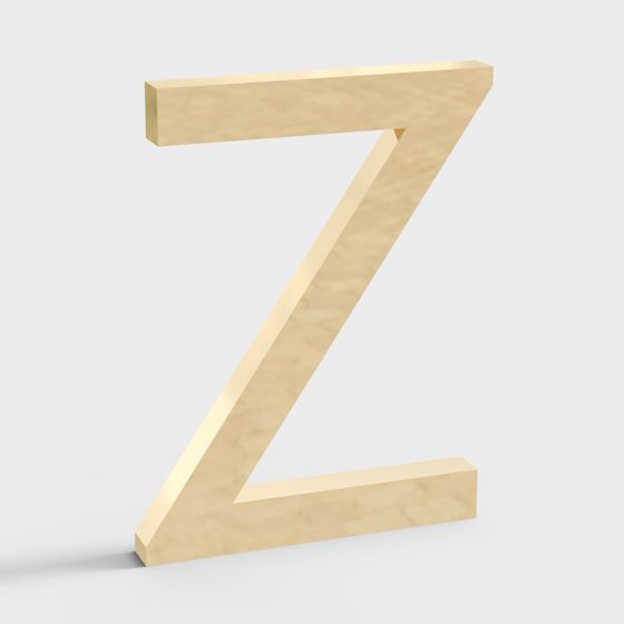 Distinctive Low-Poly 'Z' Letter 3D Model